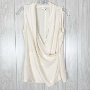 Cabi | Cream Crossover Wrap Style Blouse Size Small